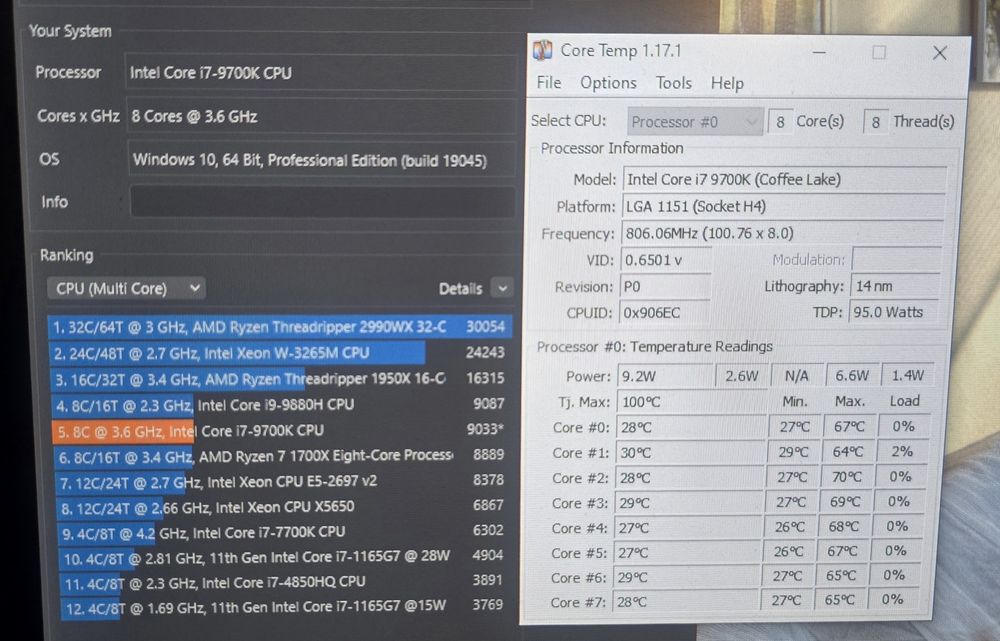 Procesor gaming i7 9700K 4.9GHz socket 1151
