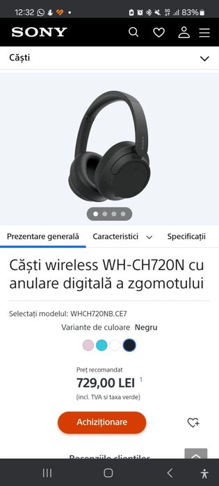 Casti SONY WH-CH720N-noi-sigilate