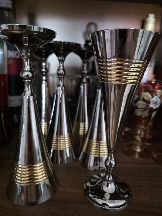 Pahare inox suflate cu aur