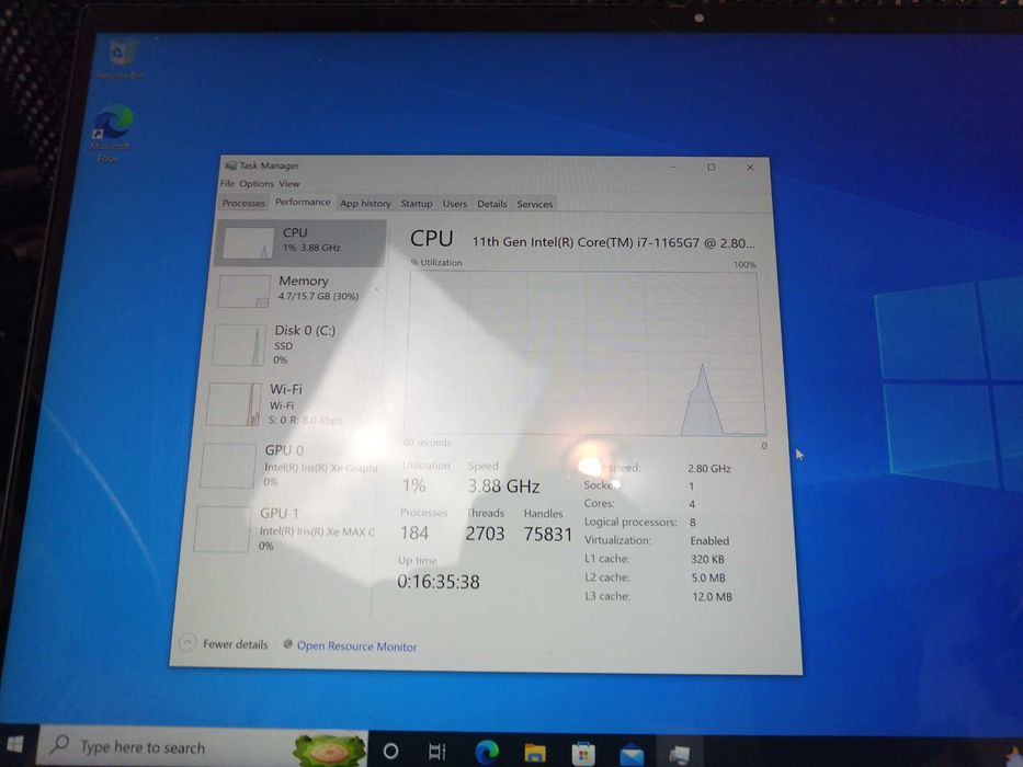Laptop Proiectare 4k touch Dell 7506 2in1 I7-1165, Video dedicat Intel Iris Max, 16Gb ram , 255 ssd