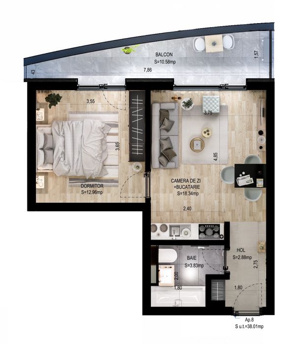 De vanzare Apartament cu 2 camere in complex Avanera