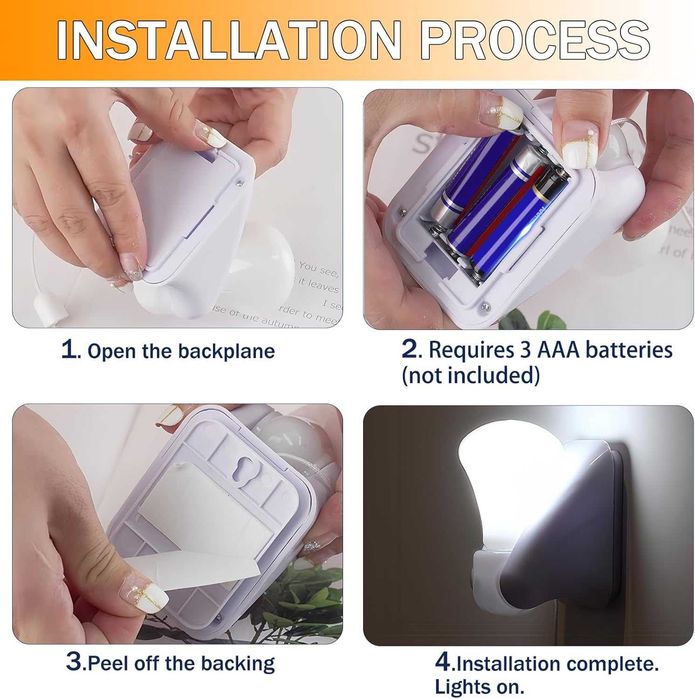 Set 2 lampi LED portabile cu snur pe baterii pt garaj dulap pod pivnit