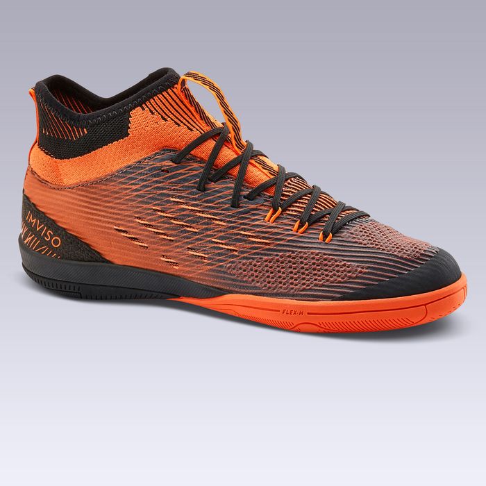 Ghete mid Futsal Ginka 900 Portocaliu - produs resigilat Decathlon