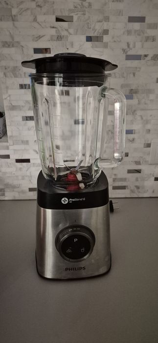 Blender Philips Avance HR3652/00, 1400 W, 35,000 RPM, vas sticla 2 l, 2 Viteze, ProBlend 3D 6, afisaj LED, functie impuls, Metalic