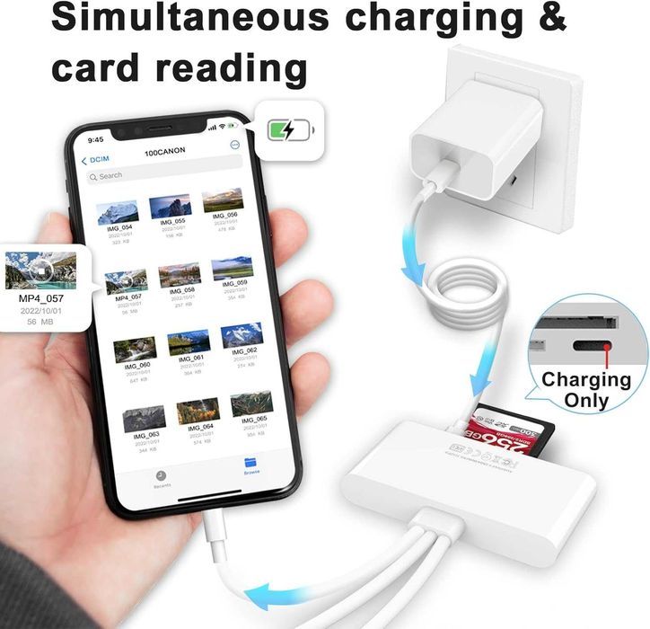 Четец на карти с памет 5 в 1 ,адаптер