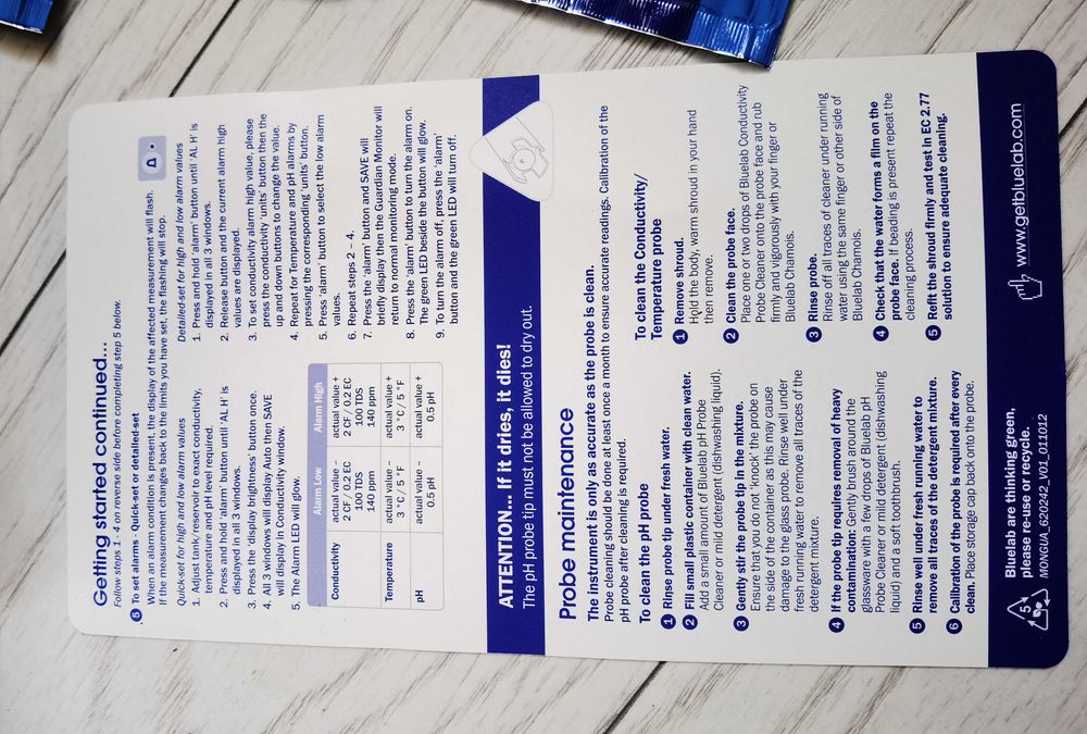 Bluelab guardian monitor pH&EC nou