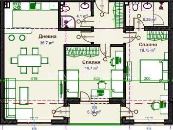 Продава се Тристаен апартамент в Пловдив, Христо Смирненски - 129 кв.м за 1304 €/кв.м - Снимка #2