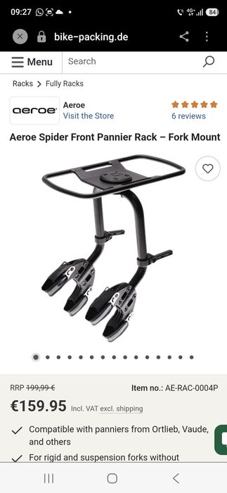 Portbagaj Aeroe Spider pentru bicicletă