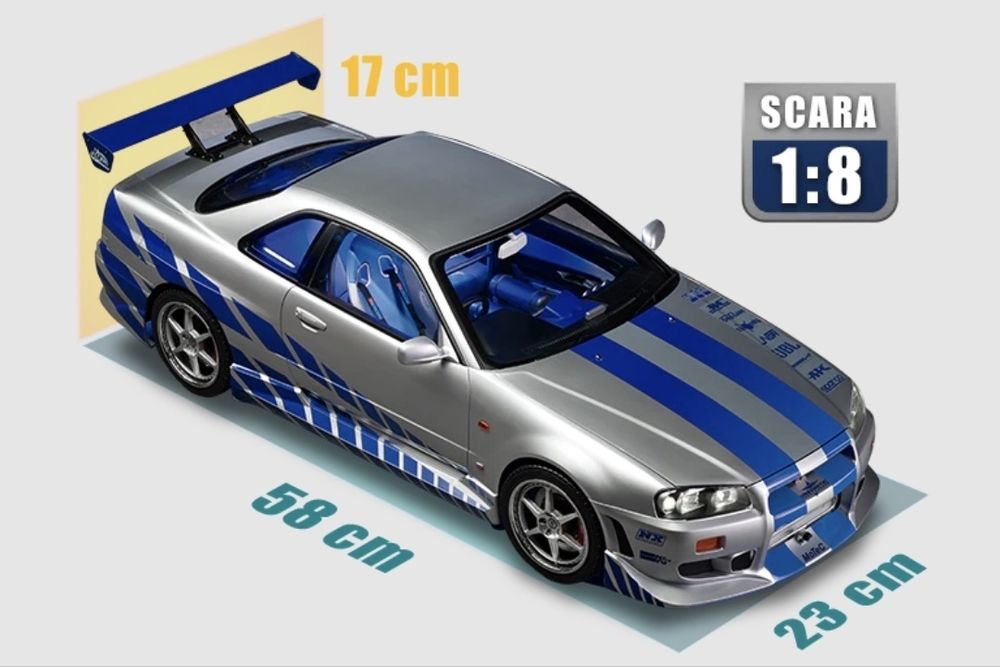Macheta auto Nissan Skyline GT-R R34 - Kit construibil 1:8 DeAgostini