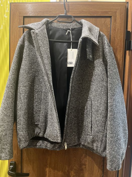 COS Вълнено твидово яке с яка-фуния – ново с етикет