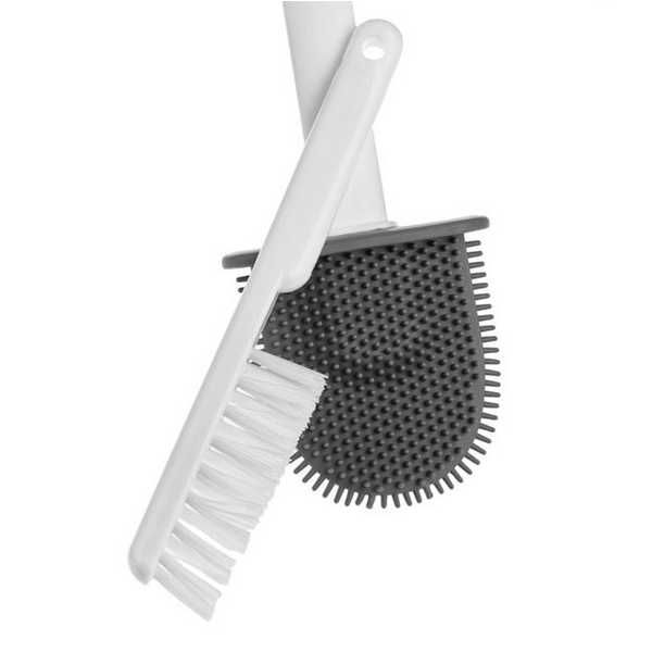 Комплект четки за тоалетна чиния Mercado Trade, Пластмаса, Бял