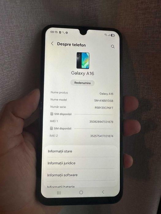 Samsung A16 128 GB cu 4 GB Liber de retea Baterie excelenta