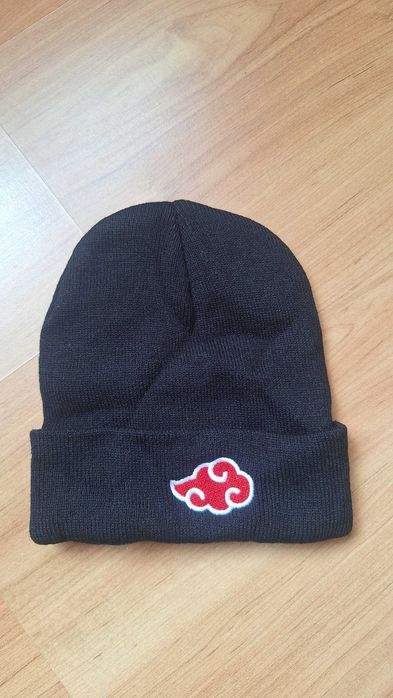 Căciulă Akatsuki Naruto anime neagră brodată unisex