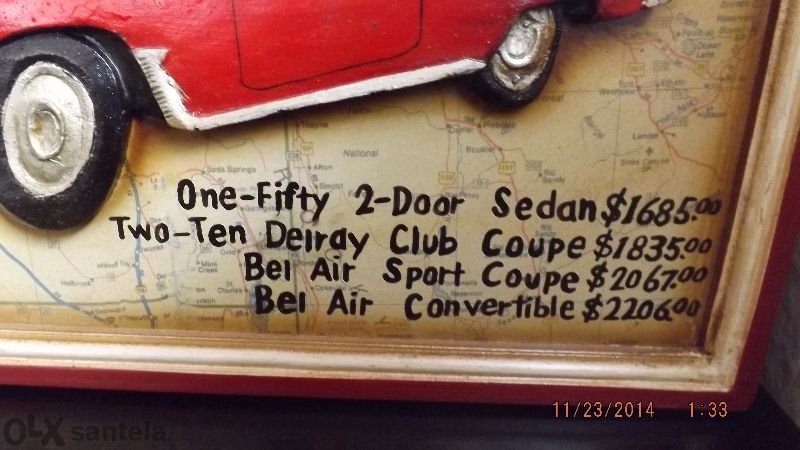 Релефна-3d картина на шевролет бел еар-chevrolet bel air 1955