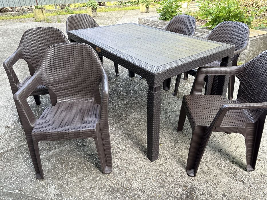 Маса със столове Ратан Поло 150х90