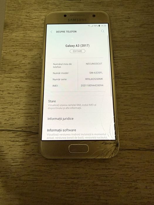 Samsung Galaxy A3 2017 , Ecran fisurat
