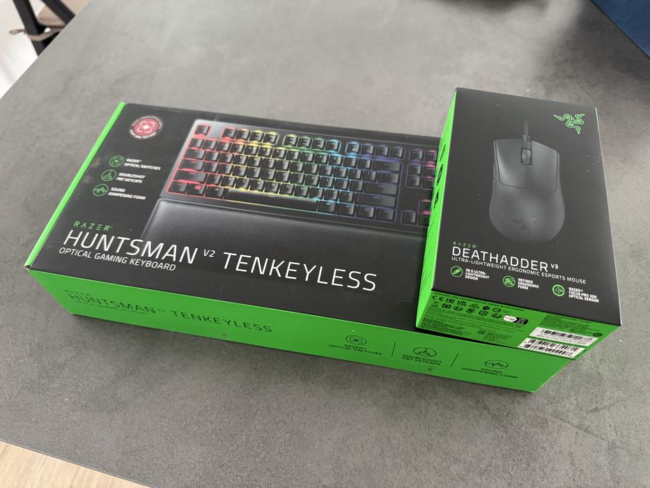 Tastatura Razer Huntsman V2 Tenkeyless + Mouse Razer DeathAdder V3 - Garantie eMag