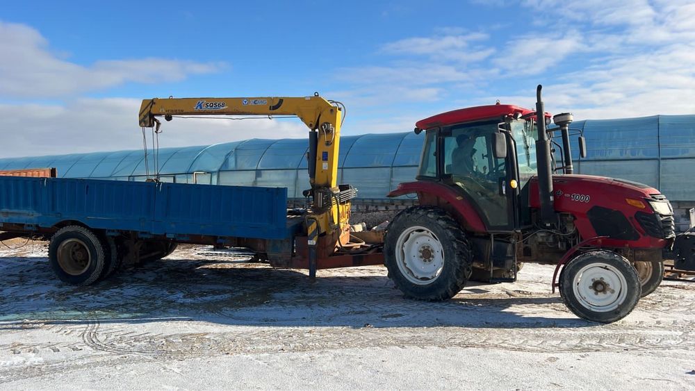 прицеп с кран- манипулятором для трактора