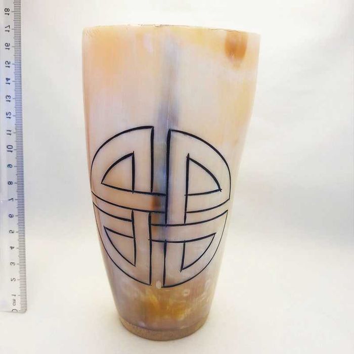 Чаша от естествен рог, викингска чаша,  античен рог за пиене