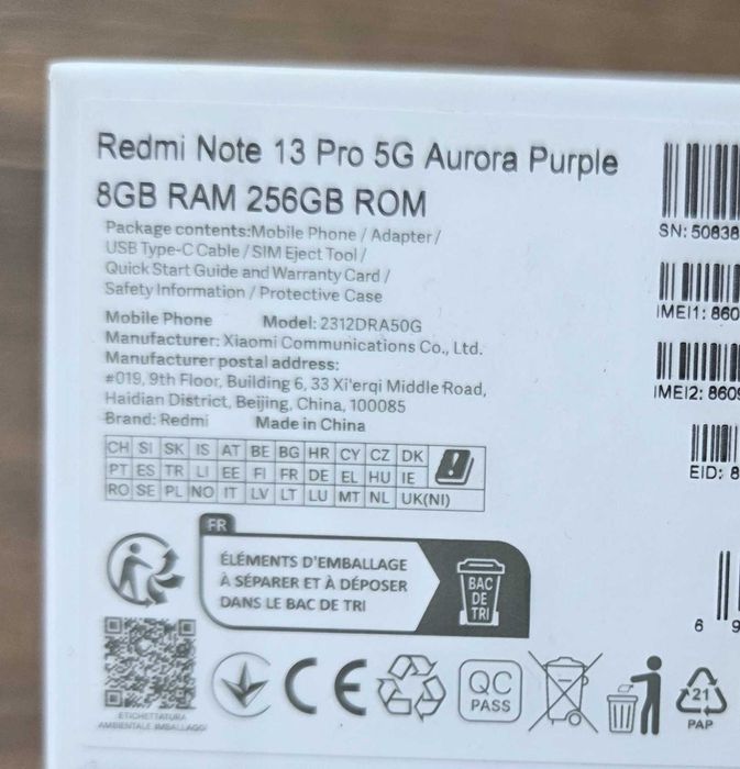 Xiaomi Redmi Note 13 Pro 5G 8/256 GB като нов + много аксесоари