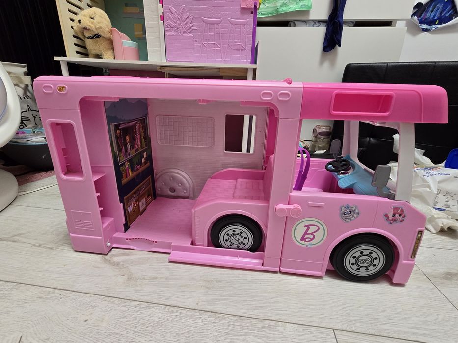Rulota Barbie Camper transformabila multe zone de joaca predare locala