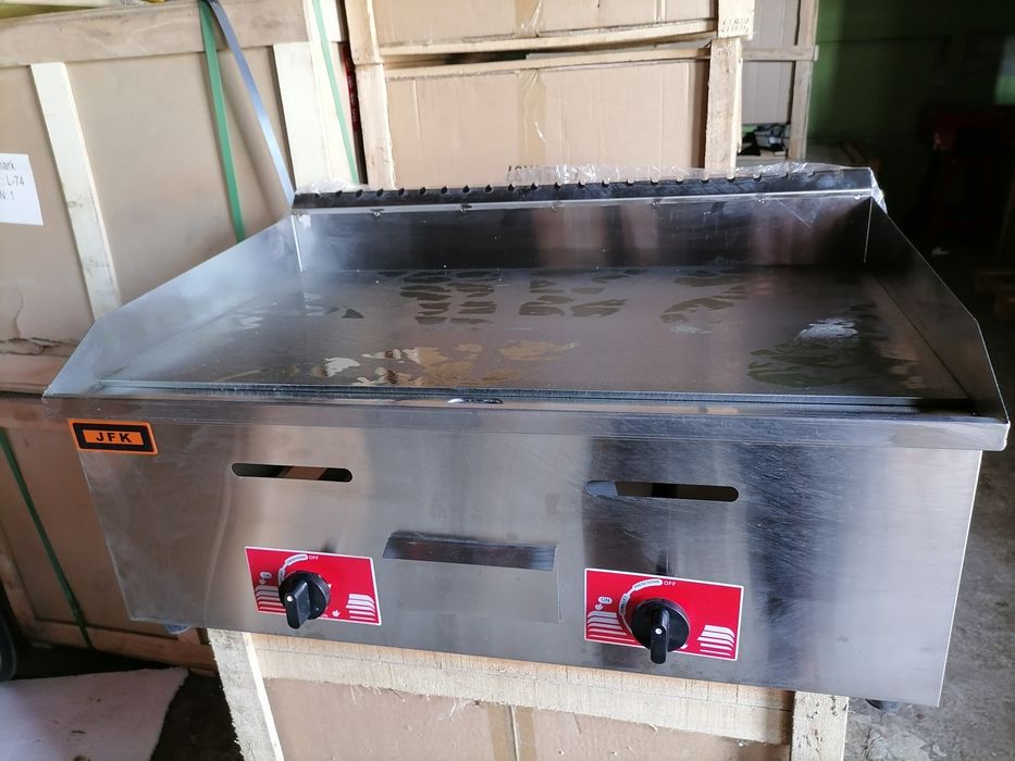 Газова скара гладка професионална оребрена плоча-дюнер обурудване