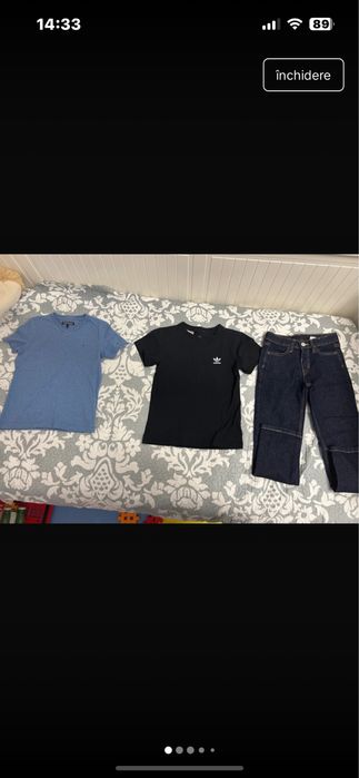 Tricou tommy adidas si blugi Hm  7-8 ani