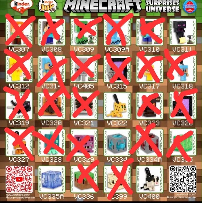 Фигурки Kinder Joy Minecraft