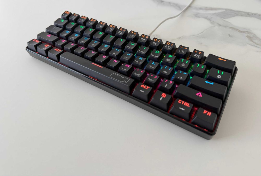 Tastatura Gaming QwertyKey Rice Black RGB Mecanica ​Red Switch
