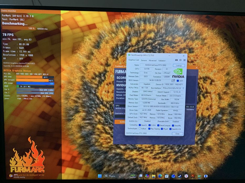 Видеокарта Gigabyte GeForce RTX 3060 EAGLE 12GB