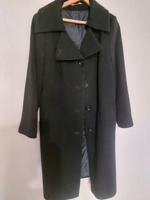 Пальто драп и кашемир чёрное