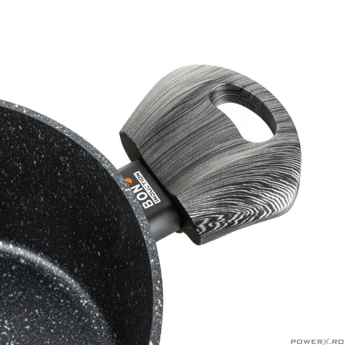 Oala din aluminiu cu invelis din marmura antiaderenta, cu capac, 24cm,