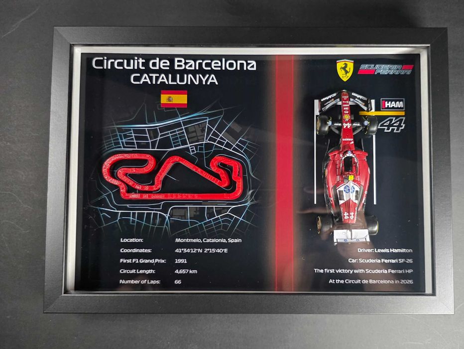 Tablou Formula 1 Circuit Barcelona – Lewis Hamilton – Ferrari