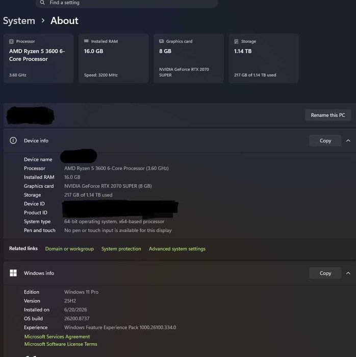 Геймърски компютър ryzen 5 3600 rtx 2070 super zotac gaming 8gb