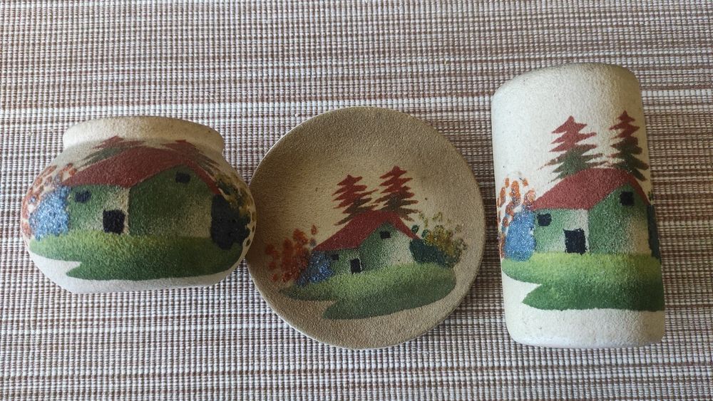 Set 3 piese pahar ceașcă farfurioară