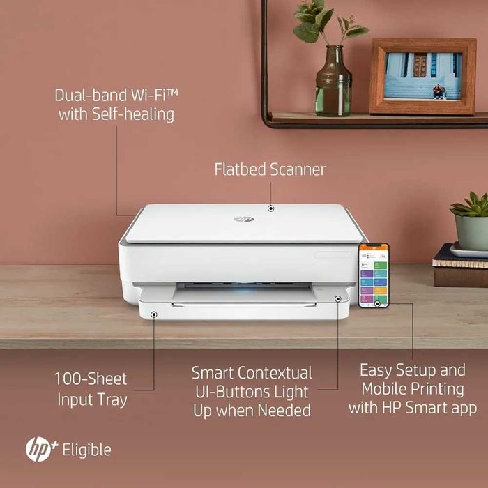 Нов HP Envy 6020e мострен скенер + многоцветен принтер модел 2023г.