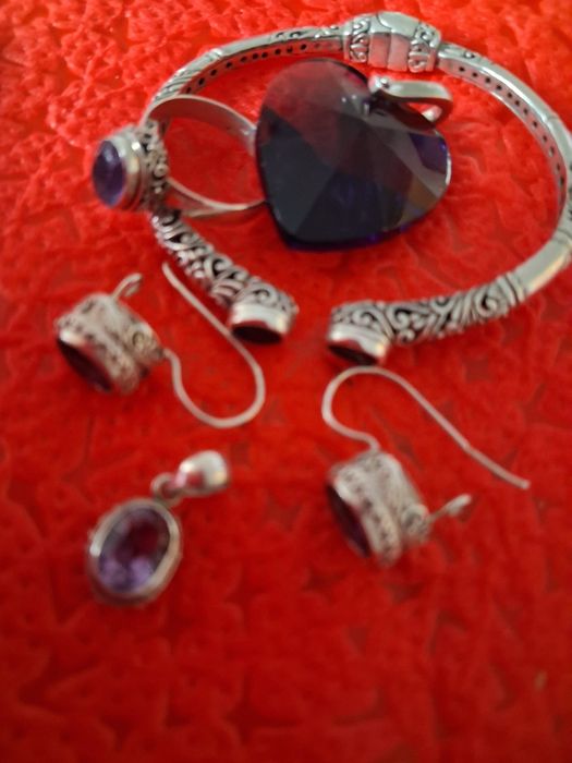 Set bijuterii din argint 925  cu ametist .