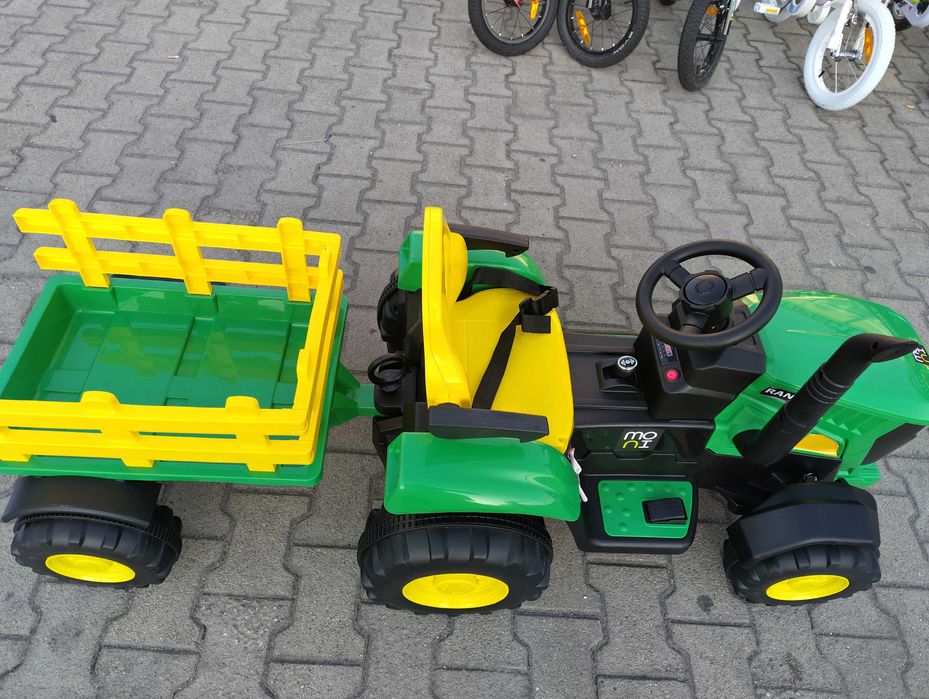 TEXAS акумулаторен трактор с ремарке RANCHER зелен