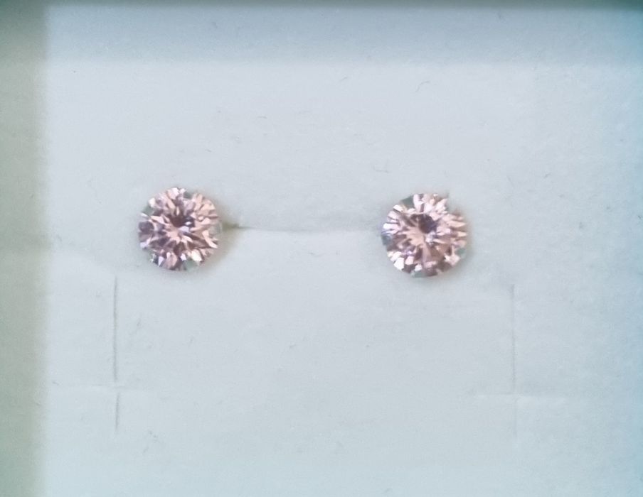 Сребърни обеци с кръгъл камък кубичен цирконий