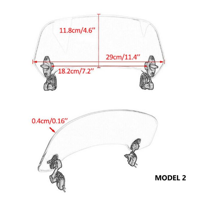 Deflectoare parbrize moto universale chopper/cruiser/touring/bobber