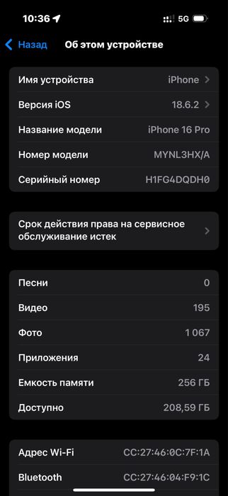 Айфон 16 про 256