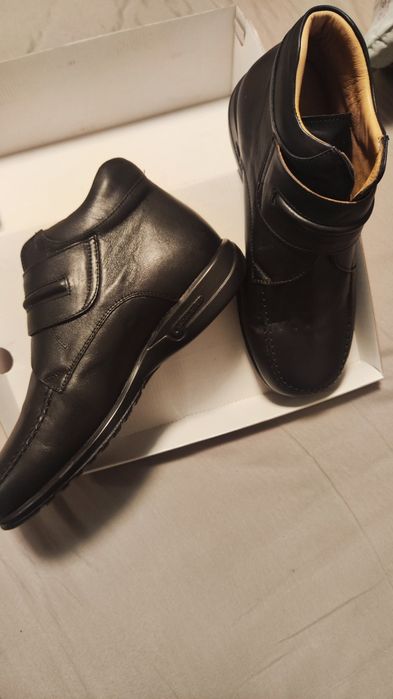 Ортопедични обувки боти мъжки естествена кожа