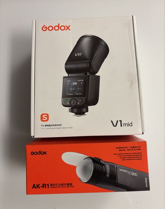 Godox V1 mid S plus kit AK-R1 sigilat