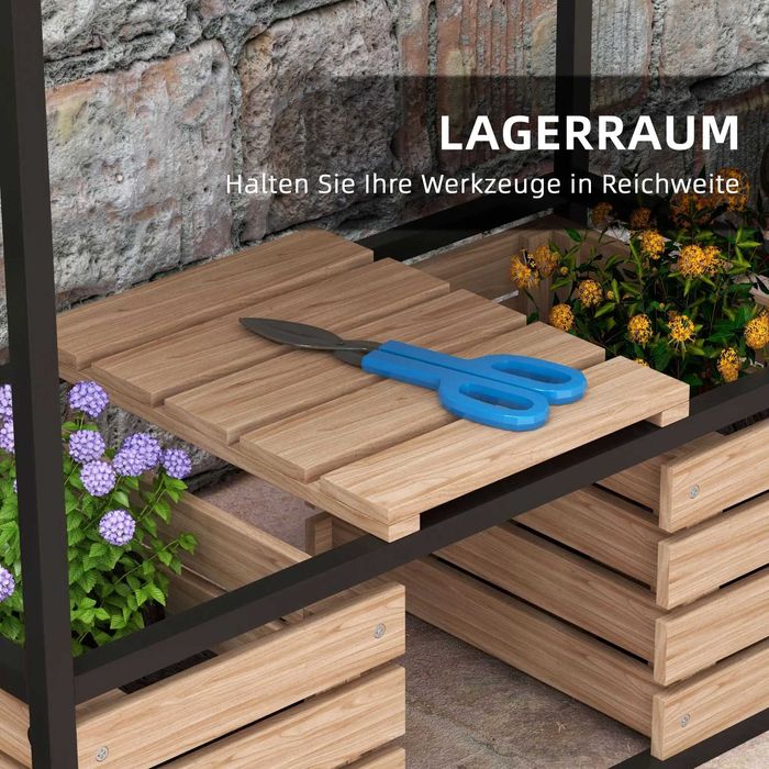 Повдигната леха за цветя Outsunny, 3 саксии