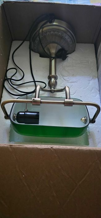 lampa banker Veioza retro vintage, abajur din sticla  model T9009-GR