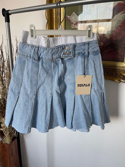 Дънки широк крачол и Пола/ Деним с двойна талия