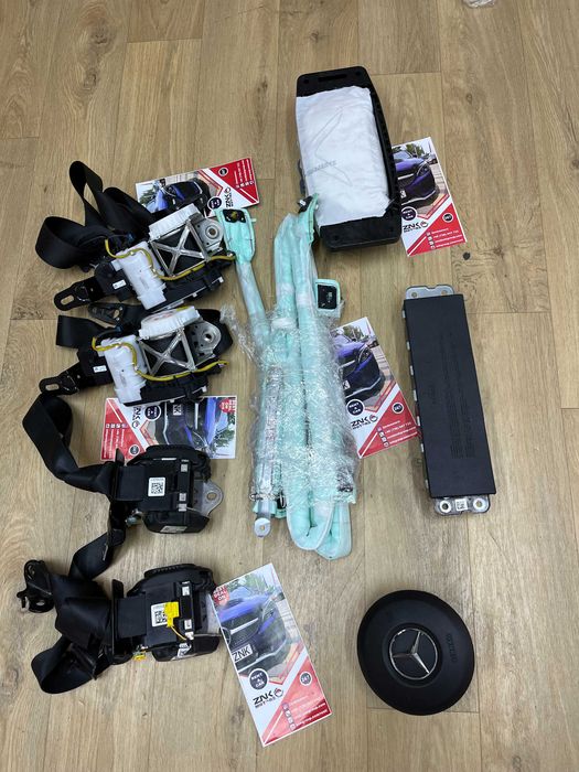 Mercedes W213 - kit airbag volan pasager genunchi cortine -set centuri