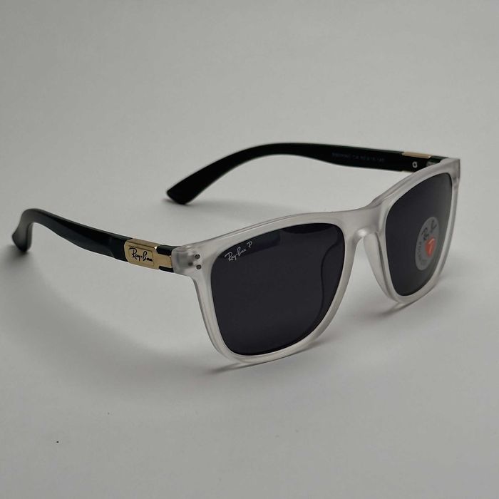 Слънчеви очила с Поляризация Ray Ban Wayfarer Унискес Бели Черни