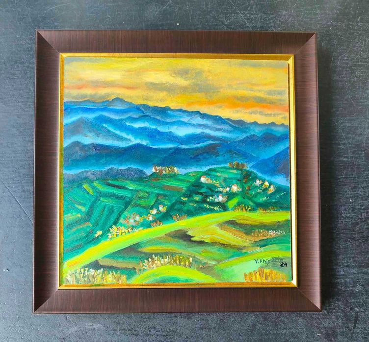 картини масло върху фазер, 20см Х 20см, различни сюжети