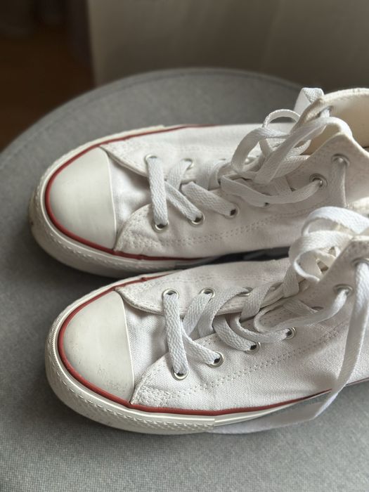 Converse - бели кецове на платформа, 37 размер, като нови